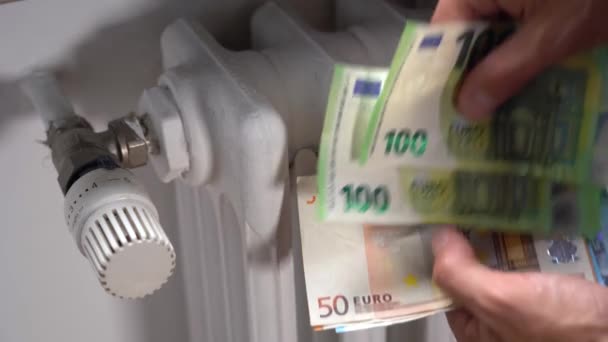 Enerji Krizi Avro Para Enflasyonu Evlerdeki Gaz Isıtma Sorunlarının Maliyetindeki — Stok video