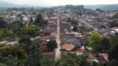  Bogota, Kolombiya şehir merkezindeki tarihi sömürge tarzının insansız hava görüntüleri.