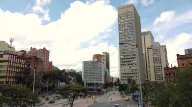  Bogota, Kolombiya şehir merkezindeki tarihi sömürge tarzının insansız hava görüntüleri.