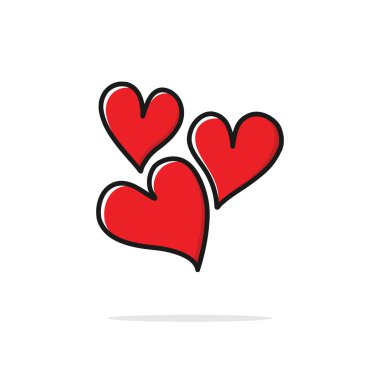 Aşk karalaması. el çizimi aşk illüstrasyon simgesi