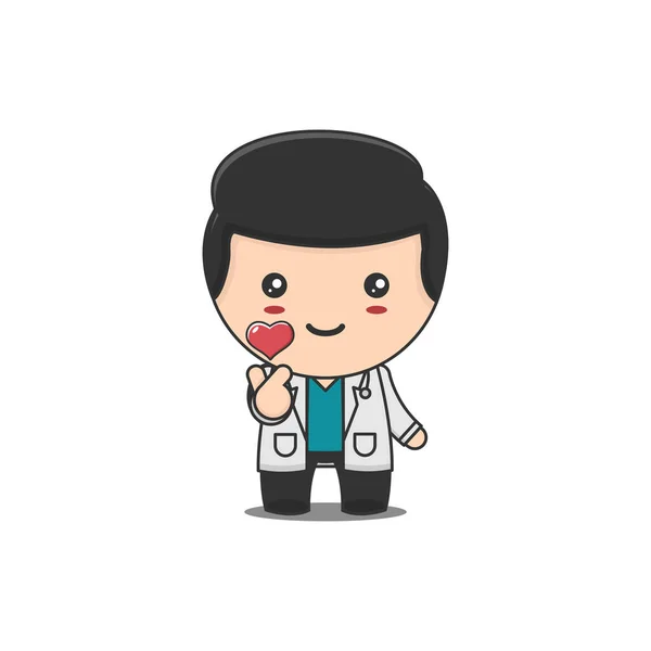 Personagem Médico Bonito Ilustração Vetorial Isolada Sobre Fundo Branco —  Vetores de Stock