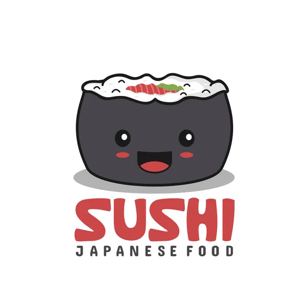 Personajes Sushi Comida Japonesa Ilustración Dibujos Animados Aislados Sobre Fondo — Vector de stock