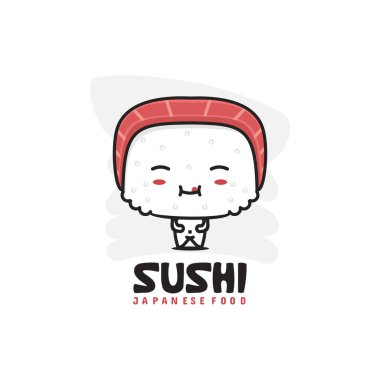 şirin suşi karakterinin çizgi film vektörü