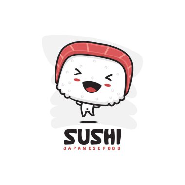 şirin suşi karakterinin çizgi film vektörü