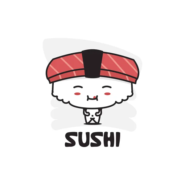 Cartoon Vector Cute Sushi Character — Stock Vector