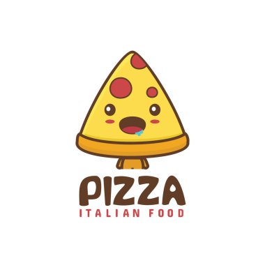 Tatlı pizza maskotu karakterleri. Fast food çizgi film çizimleri