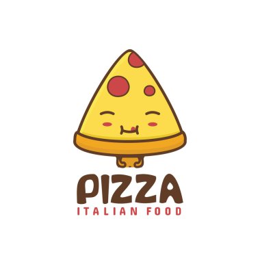 Tatlı pizza maskotu karakterleri. Fast food çizgi film çizimleri