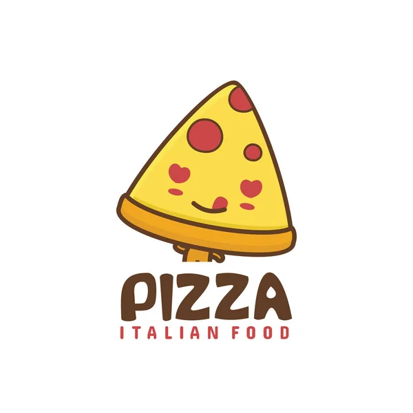 Tatlı Pizza Maskotu Karakterleri Fast Food Çizgi Film Çizimleri — Stok Vektör