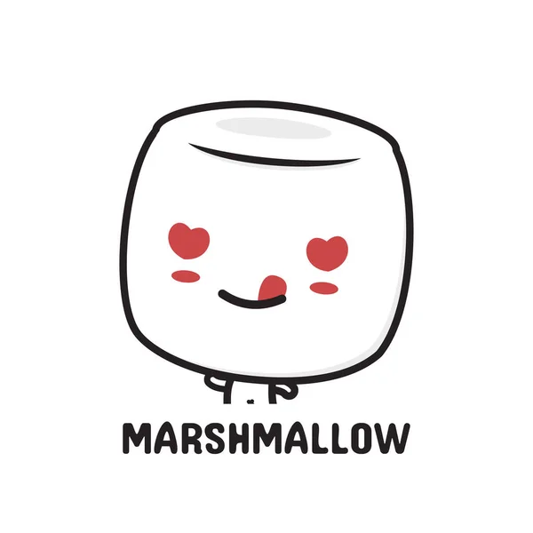 Roztomilý Karikatura Marshmallow Charakter Šablony Vhodné Pro Použití Jako Logo — Stockový vektor