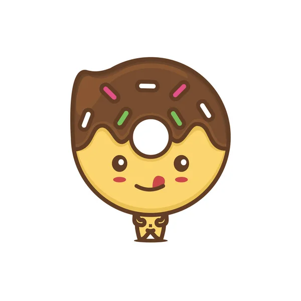 具有诱人表情的可爱甜甜圈角色 — 图库矢量图片