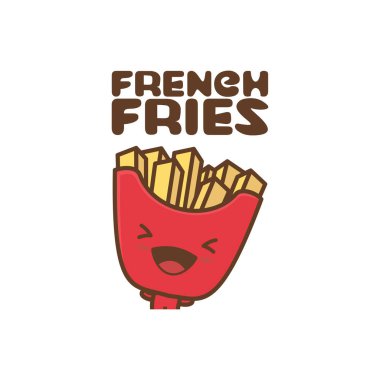 Maskot çizgi film karakteri fast food patates kızartması.