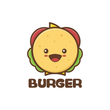 Tatlı hamburger karakterleri. fast food vektör illüstrasyonu