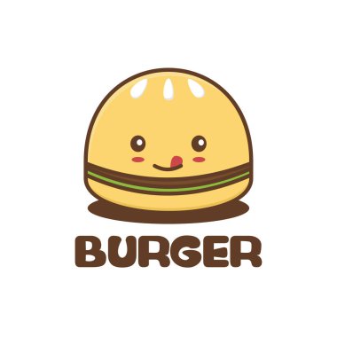 Tatlı hamburger karakterleri. fast food vektör illüstrasyonu