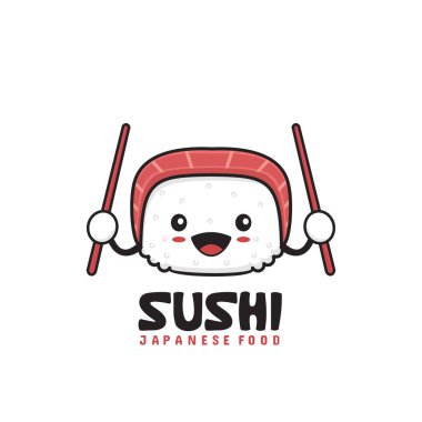 Üzerinde çiğ et olan tatlı suşi çizgi film rulosu.