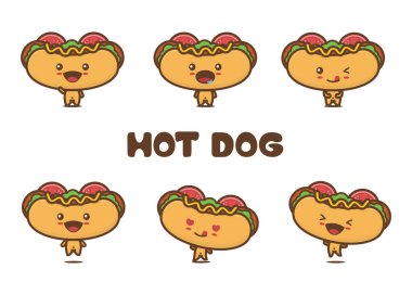 Çizgi film fast food sosisli sandviç maskotu karakteri..