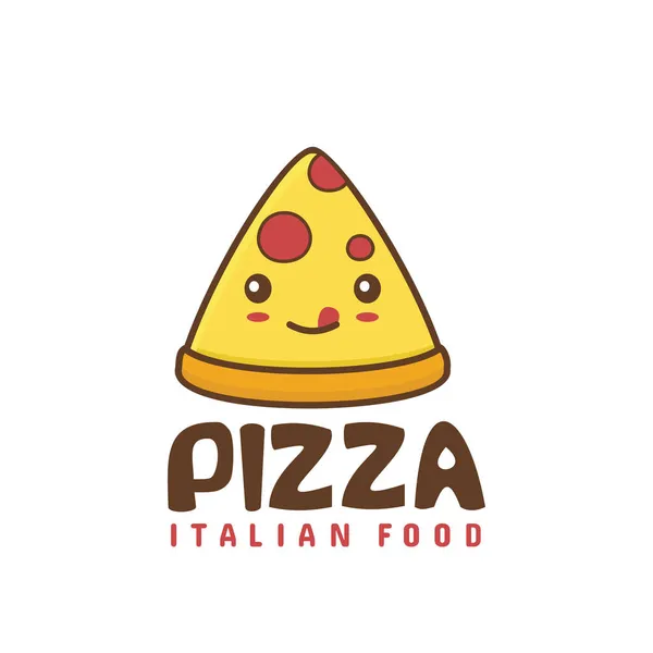 Милые Карикатуры Пиццу Итальянская Пищевая Иллюстрация — стоковый вектор