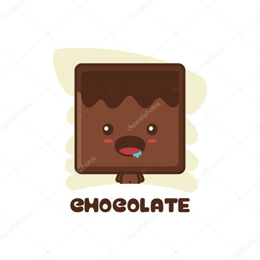 Mascot design character brown bar with half body. suitable for use as a logo, sticker, menu display etc.