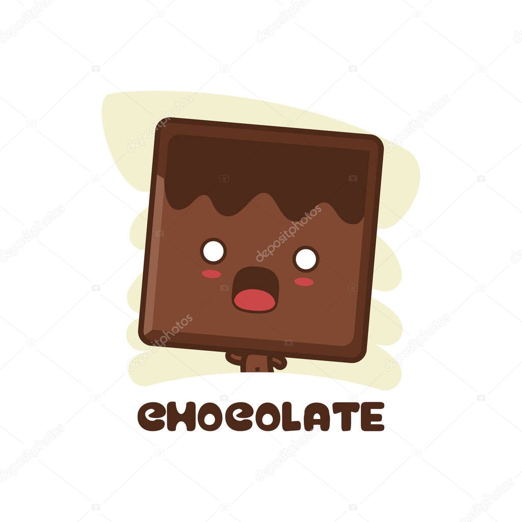 Mascot design character brown bar with half body. suitable for use as a logo, sticker, menu display etc.