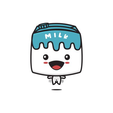 Tatlı süt çizgi film karakterinin vektör çizimi