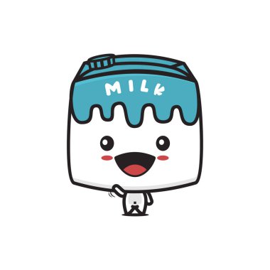Tatlı süt çizgi film karakterinin vektör çizimi