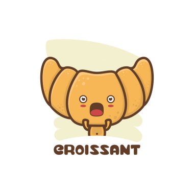 Şirin maskotlu kruvasan ekmeği ambalaj logosu, fırın ürünü markaları, menü gösterimleri vb..