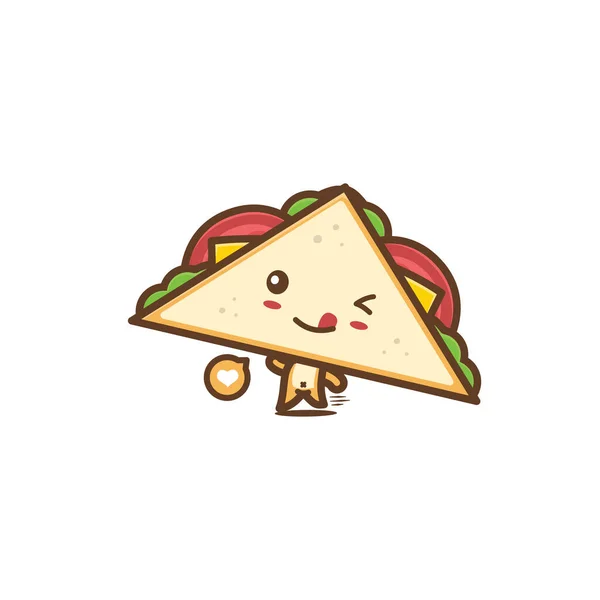 귀여운 삼각형 샌드위치의 — 스톡 벡터