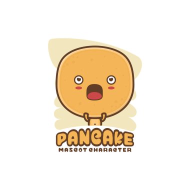 Sevimli krep maskotu karakter tasarımları. Logo, etiket, kart ve menü görüntüsü olarak kullanılabilir.