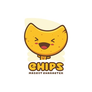 Güzel patates kızartması maskotu. Logo, ambalaj, çıkartma, kart ve menü görüntüsü olarak kullanılabilir.