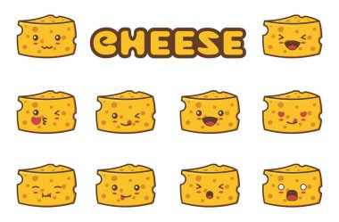 Tatlı peynir çizgi filmleri. Yüz ifadeleri farklı olan yüz ifadeleri.