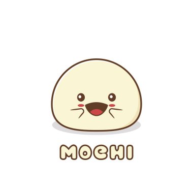 Sevimli mochi karakterler. Beyaz arkaplanda izole edilmiş vektör