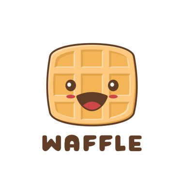 Tatlı waffle 'lar. vektör karikatür çizimi beyaz arkaplanda izole edildi