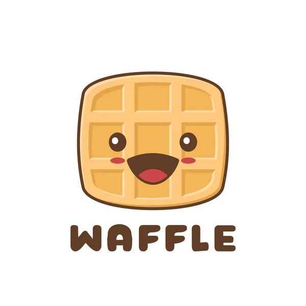 Cute Waffles Vector Cartoon Illustration Isolated White Background — Stock Vector