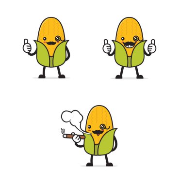 Mr. corn. cartoon illustration of fruit isolated on a white background.
