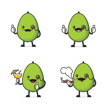 Mr. papaya. fruit cartoon illustration isolated on white background