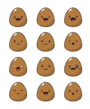 salak fruit cartoon. with different facial expressions isolated on a white background