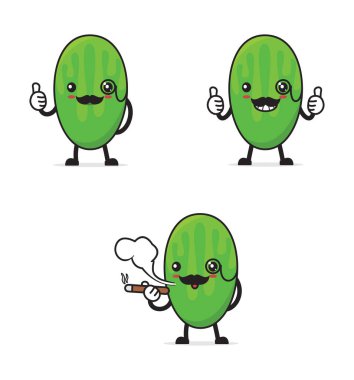 Mr. cucumber. fruit cartoon illustration isolated on white background