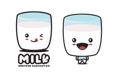 cute milk mascot cartoon