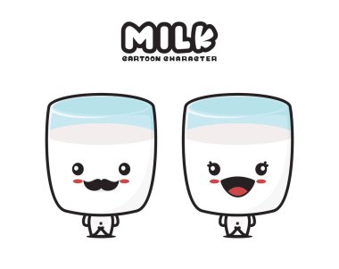 cute milk mascot, isolated on white background