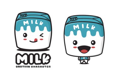 cute milk box mascot