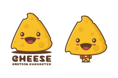cute cheese mascot, isolated on white background