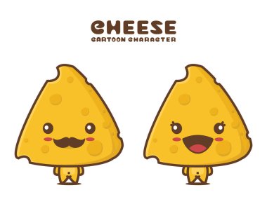 cute cheese mascot, isolated on white background