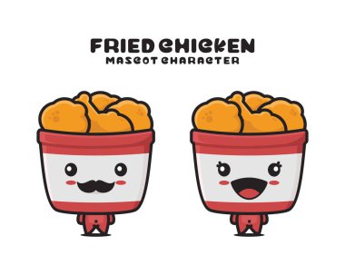 Kovadaki kızarmış tavuğun maskot çizimi. beyaz arkaplanda izole