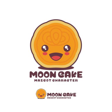 Vektör ay pastası maskotu, logolar, baskılar, etiketler, ambalajlar vs. için uygun.