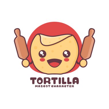 Tortilla çizgi film maskotu, logolar, baskılar, etiketler, ambalajlar vs. için uygun.