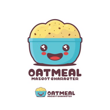 vektör yulaf ezmesi çizgi film maskotu, logolar, baskılar, etiketler, etiketler, vs..