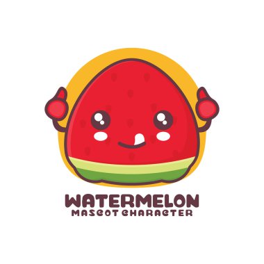 vektör karpuz çizgi film maskotu, logolar, baskılar, çıkartmalar vs. için uygun.