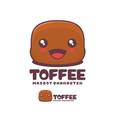 vektör toffee karikatür maskotu, logolar, baskılar, çıkartmalar vs. için uygun.