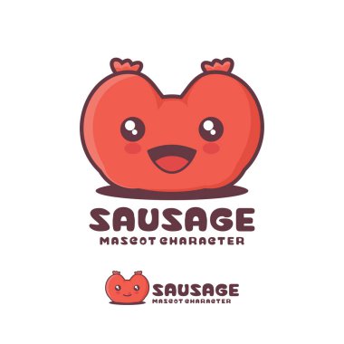 Vektör sosis çizgi film maskotu, logolar, baskılar, çıkartmalar vs. için uygun.