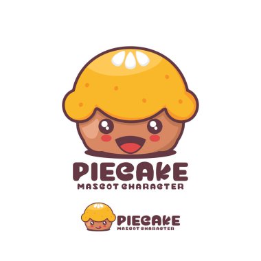 Vektör pasta karikatür maskotu, logolar, baskılar, çıkartmalar vs. için uygun.