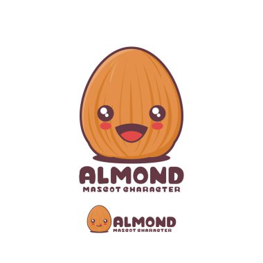 vektör badem çizgi film maskotu, logolar, baskılar, çıkartmalar vs. için uygun.